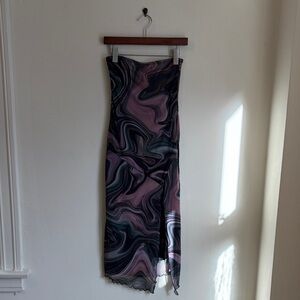 Caution To The Wind Strapless Graphic Dress